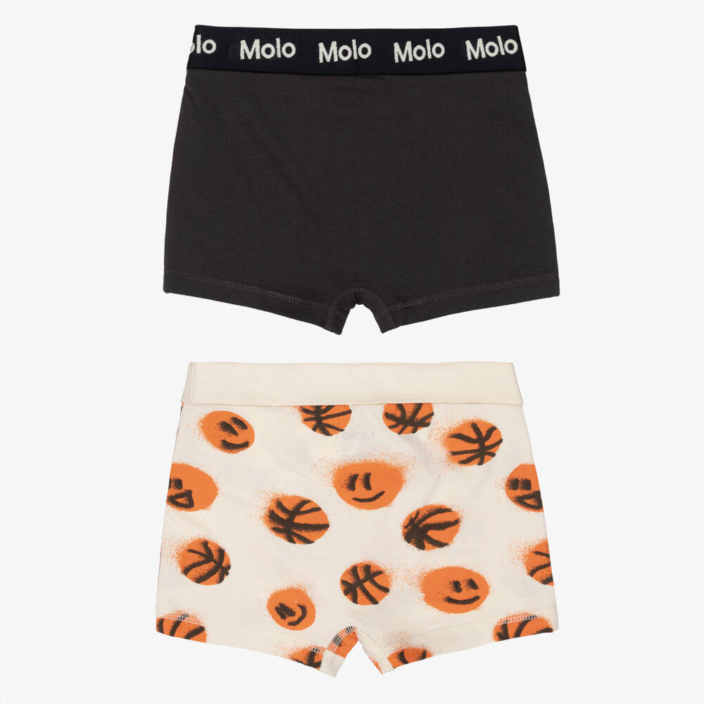 Molo-Boys Beige & Grey Cotton Basketball Boxers (2 Pack) | Childrensalon Outlet