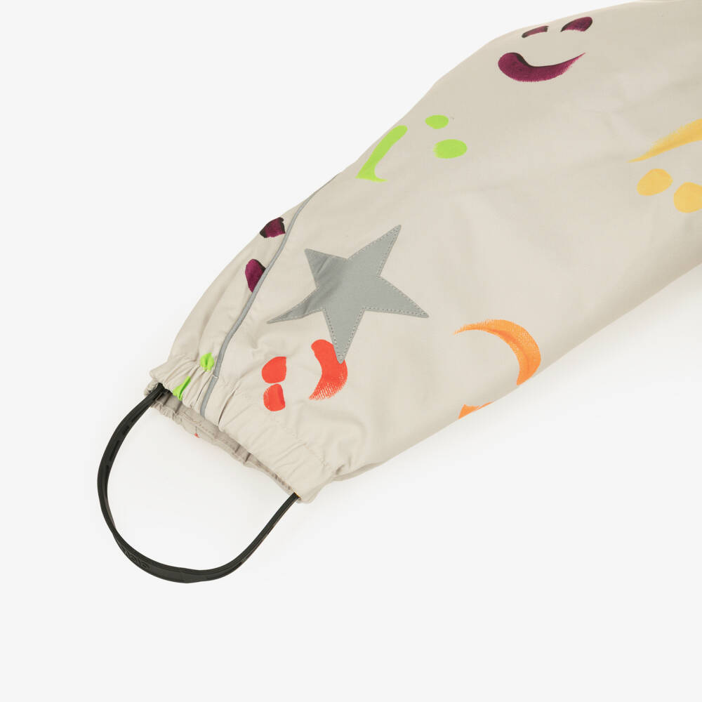 Molo-Boys Beige Hooded Snowsuit with Colourful Smile Print | Childrensalon Outlet
