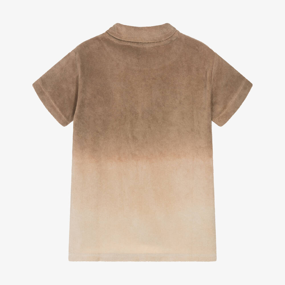 Molo-Boys Beige Ombré Cotton Towelling Polo Shirt | Childrensalon Outlet