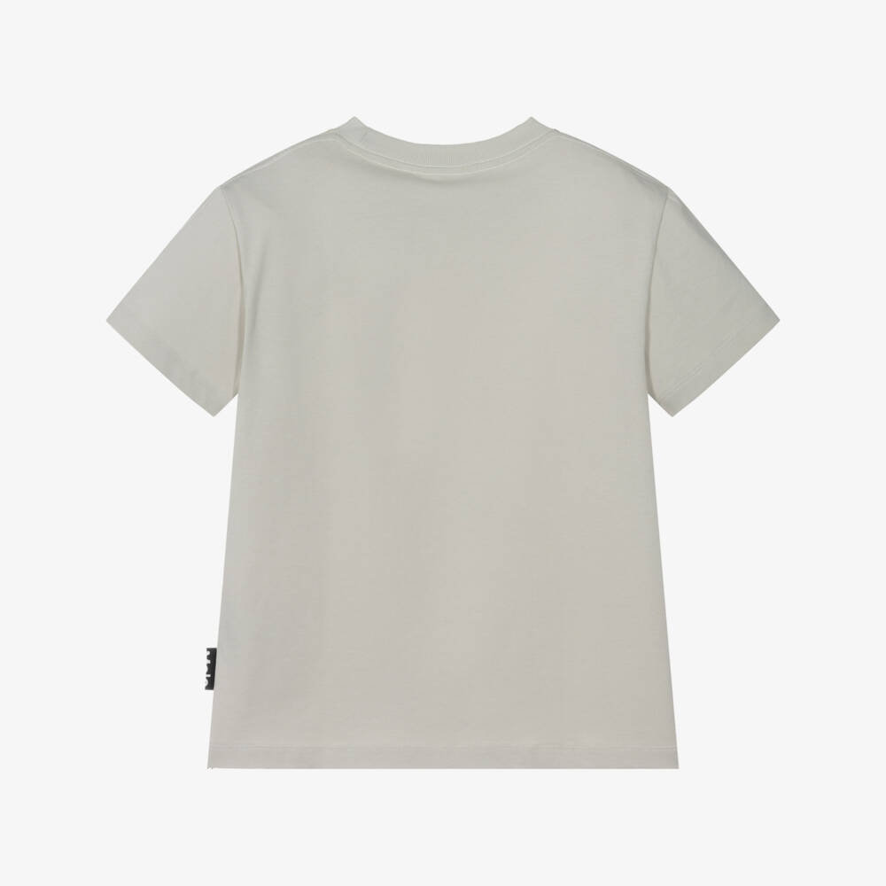 Molo-Boys Beige Organic Cotton Lion Graphic T-Shirt | Childrensalon Outlet