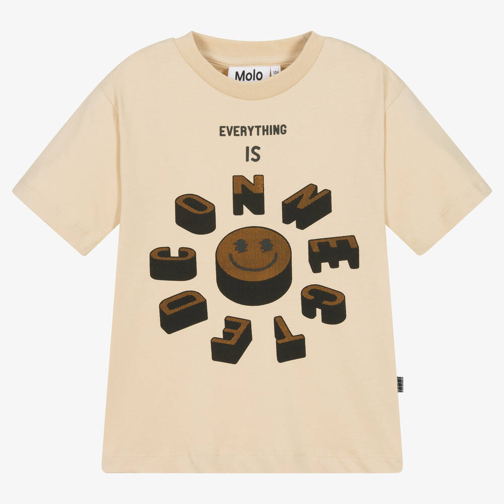Molo - Beiges T-Shirt aus Biobaumwolle | Childrensalon