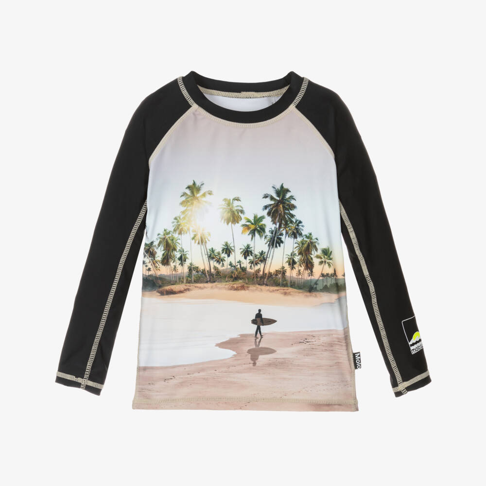 Molo-Boys Beige Sun-Safe Swim Shirt | Childrensalon Outlet