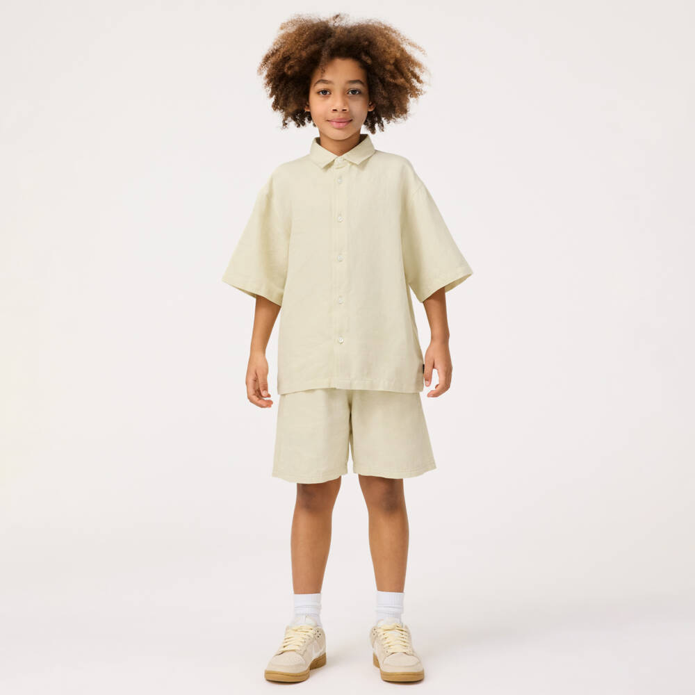 Molo-قميص بيج منسوج بأزرار للأولاد | Childrensalon Outlet