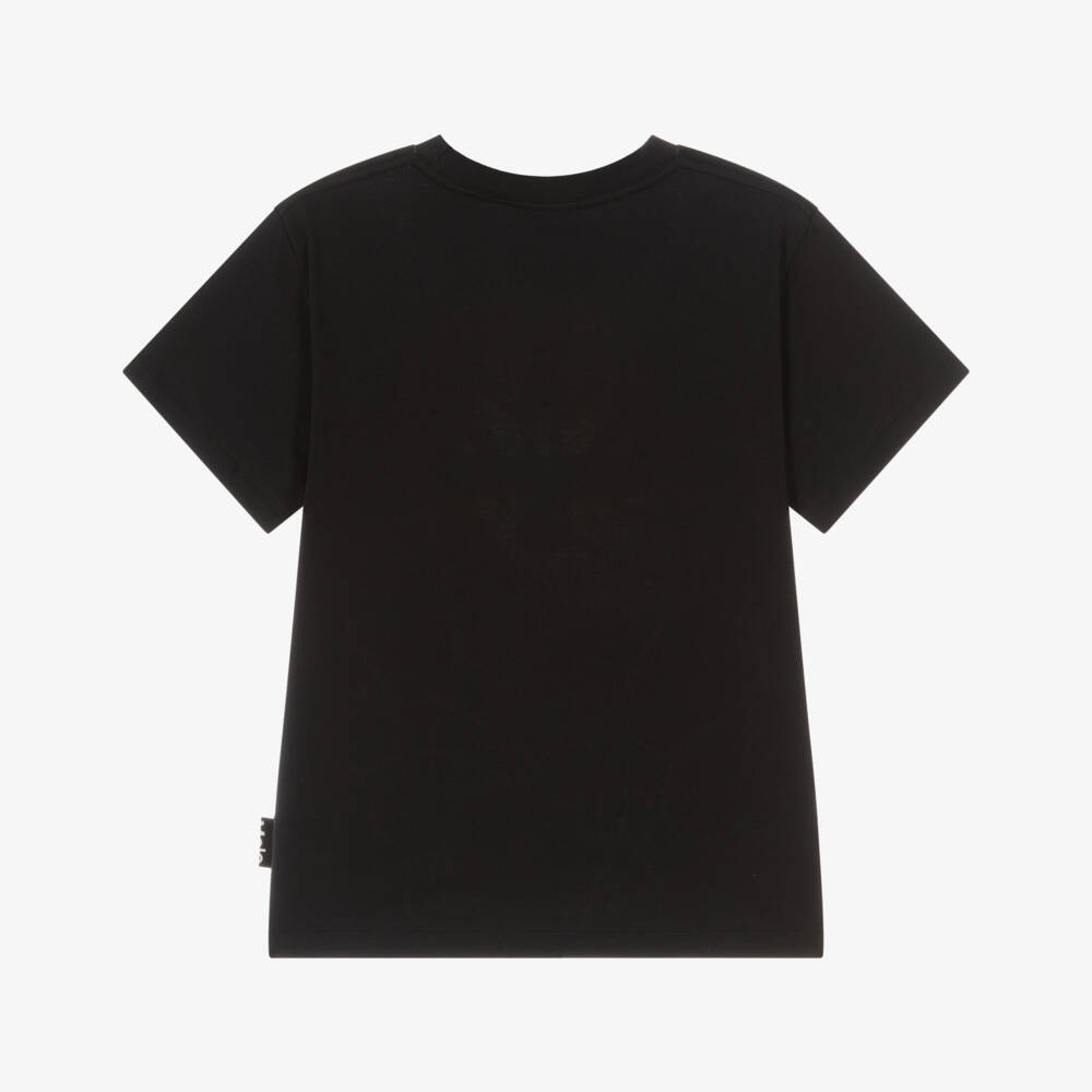 Molo-Boys Black Basketball Hoop Organic Cotton T-Shirt | Childrensalon Outlet