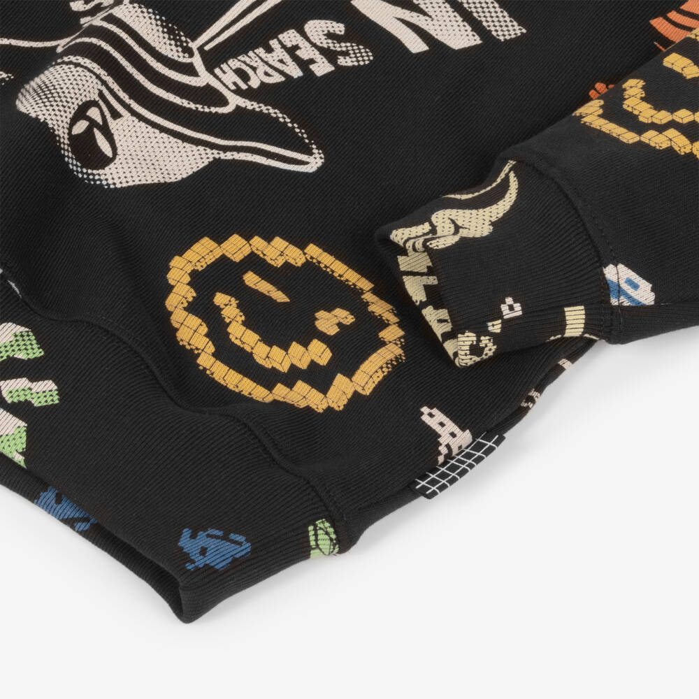 Molo-Boys Black Cartoon Print Sweatshirt | Childrensalon Outlet