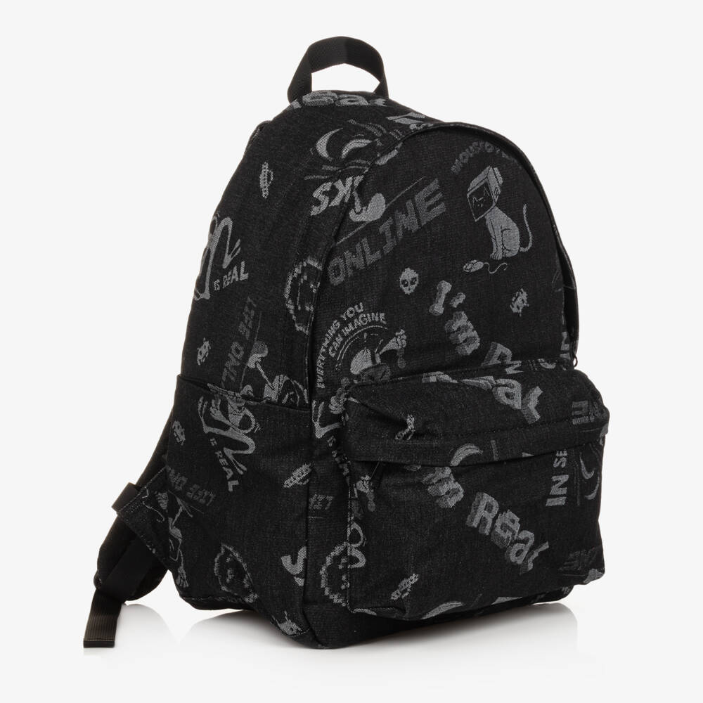 Molo-Boys Black Comic Print Backpack | Childrensalon Outlet