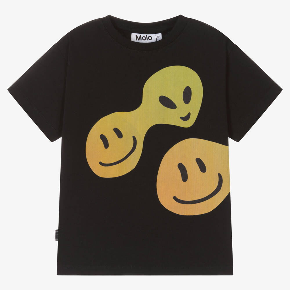 Molo - Schwarzes Connected Smile T-Shirt | Childrensalon