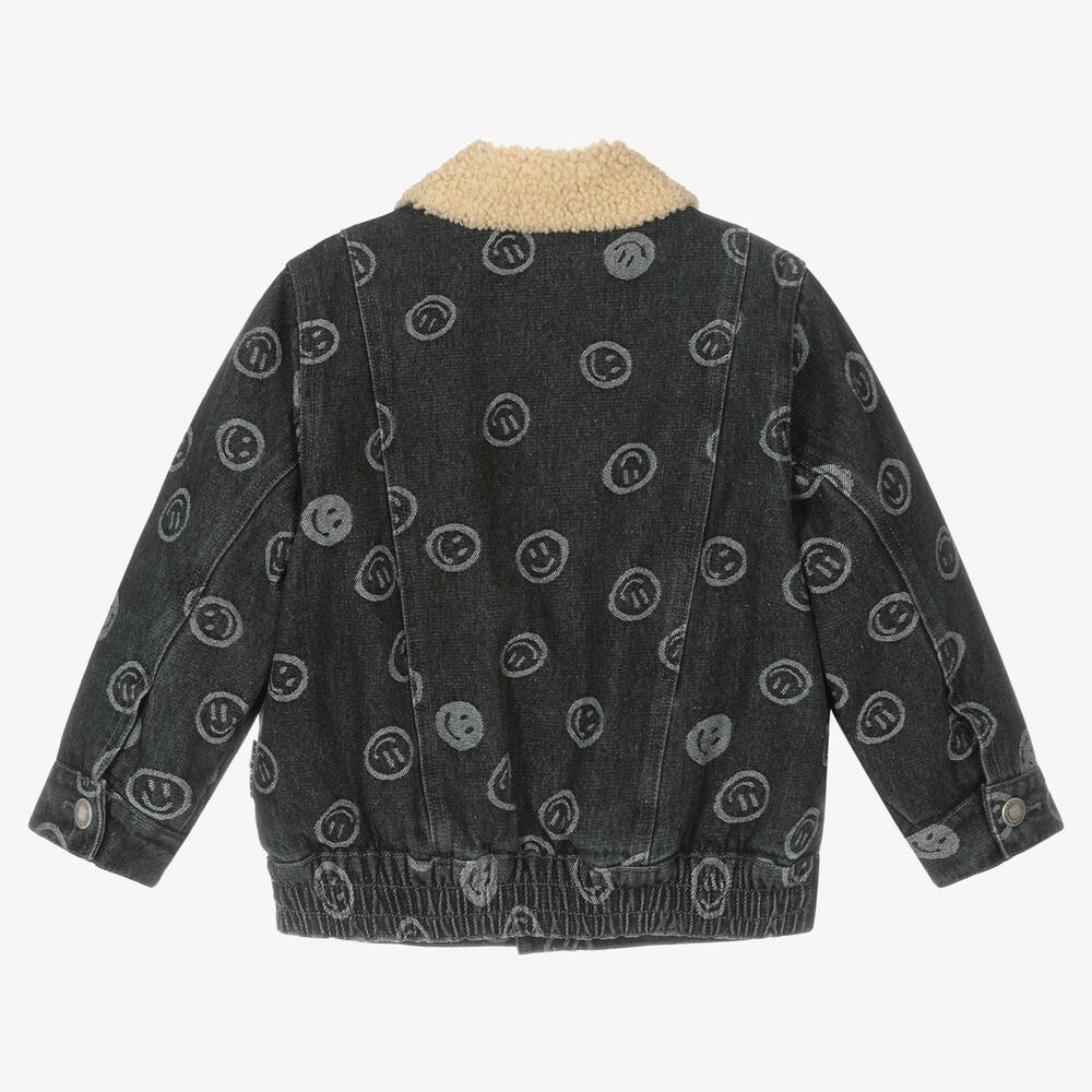 Molo-Boys Black Cotton Denim Smile Jacket | Childrensalon Outlet