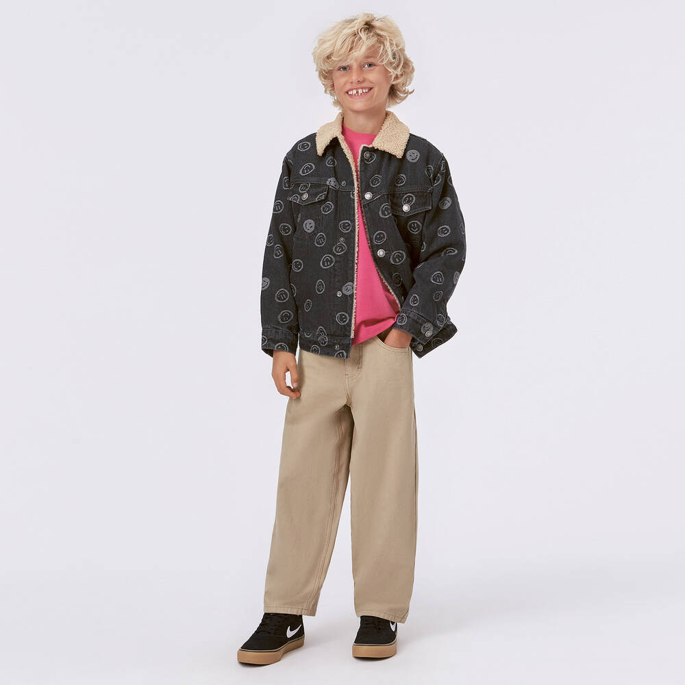 Molo-Boys Black Cotton Denim Smile Jacket | Childrensalon Outlet