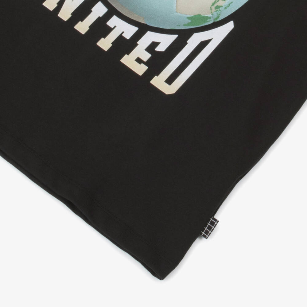 Molo-Boys Black Cotton Global Tee | Childrensalon Outlet