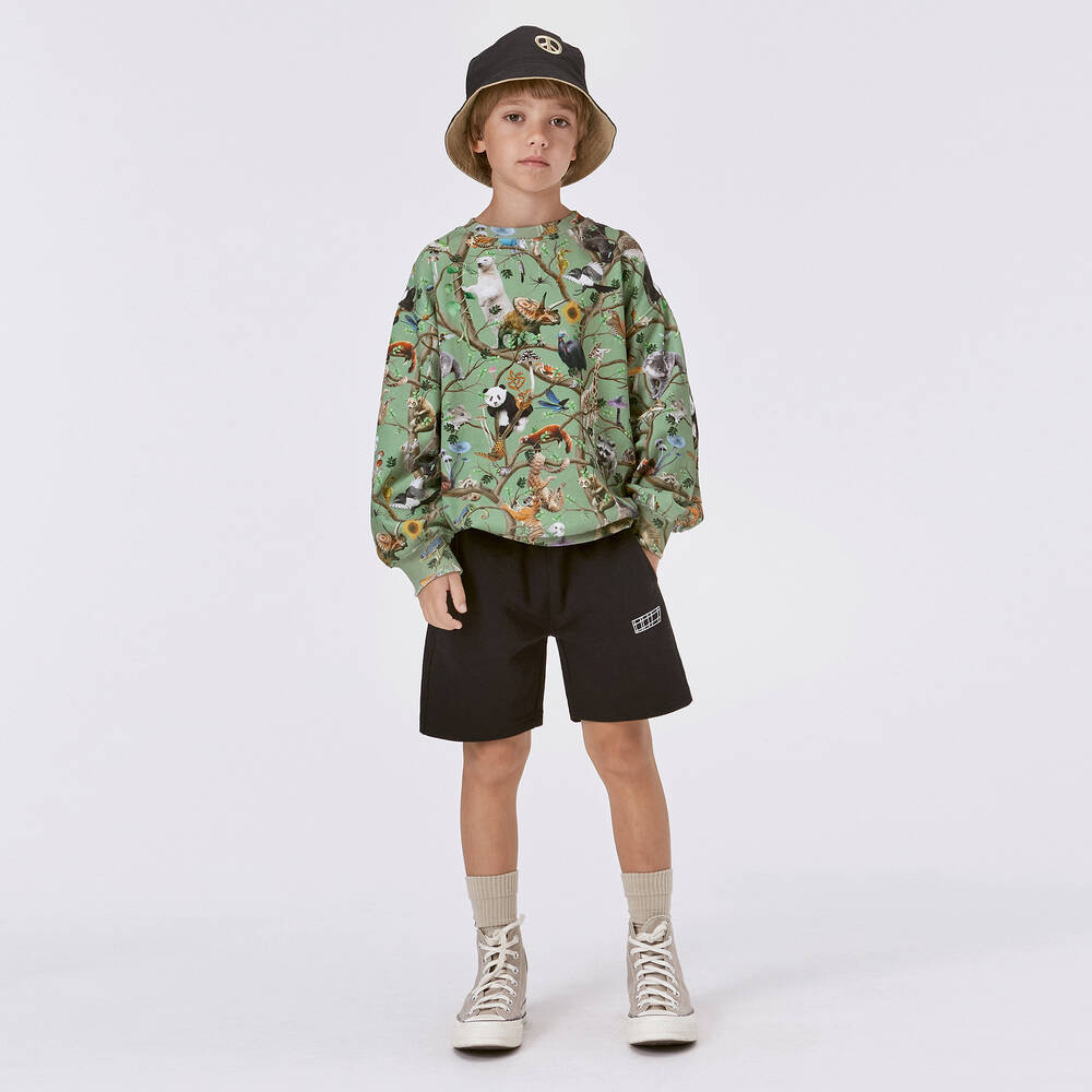 Molo-Boys Black Cotton Jersey Shorts | Childrensalon Outlet