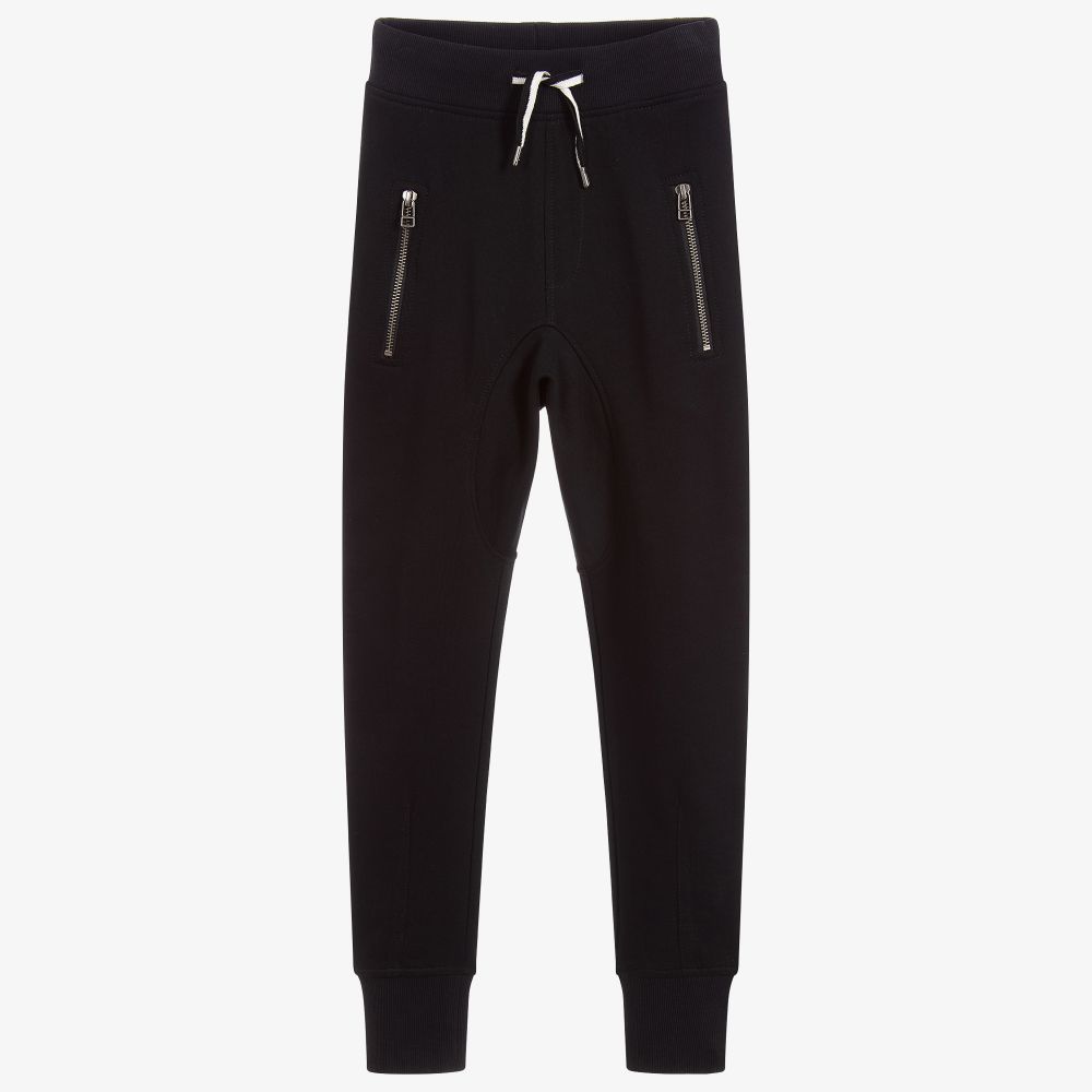 Molo - Boys Black Cotton Joggers | Childrensalon