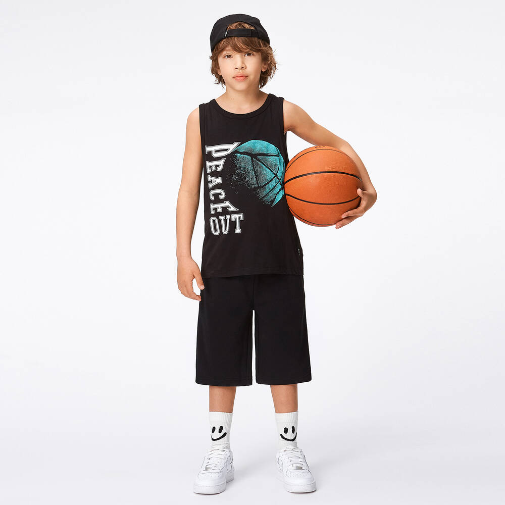 Molo-Boys Black Cotton Shorts | Childrensalon Outlet