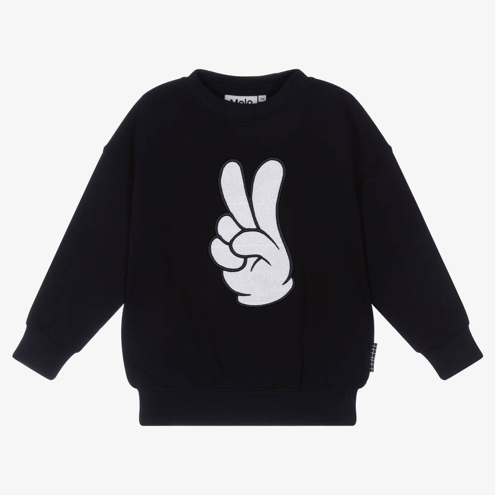 Molo - Boys Black Cotton Sweatshirt | Childrensalon