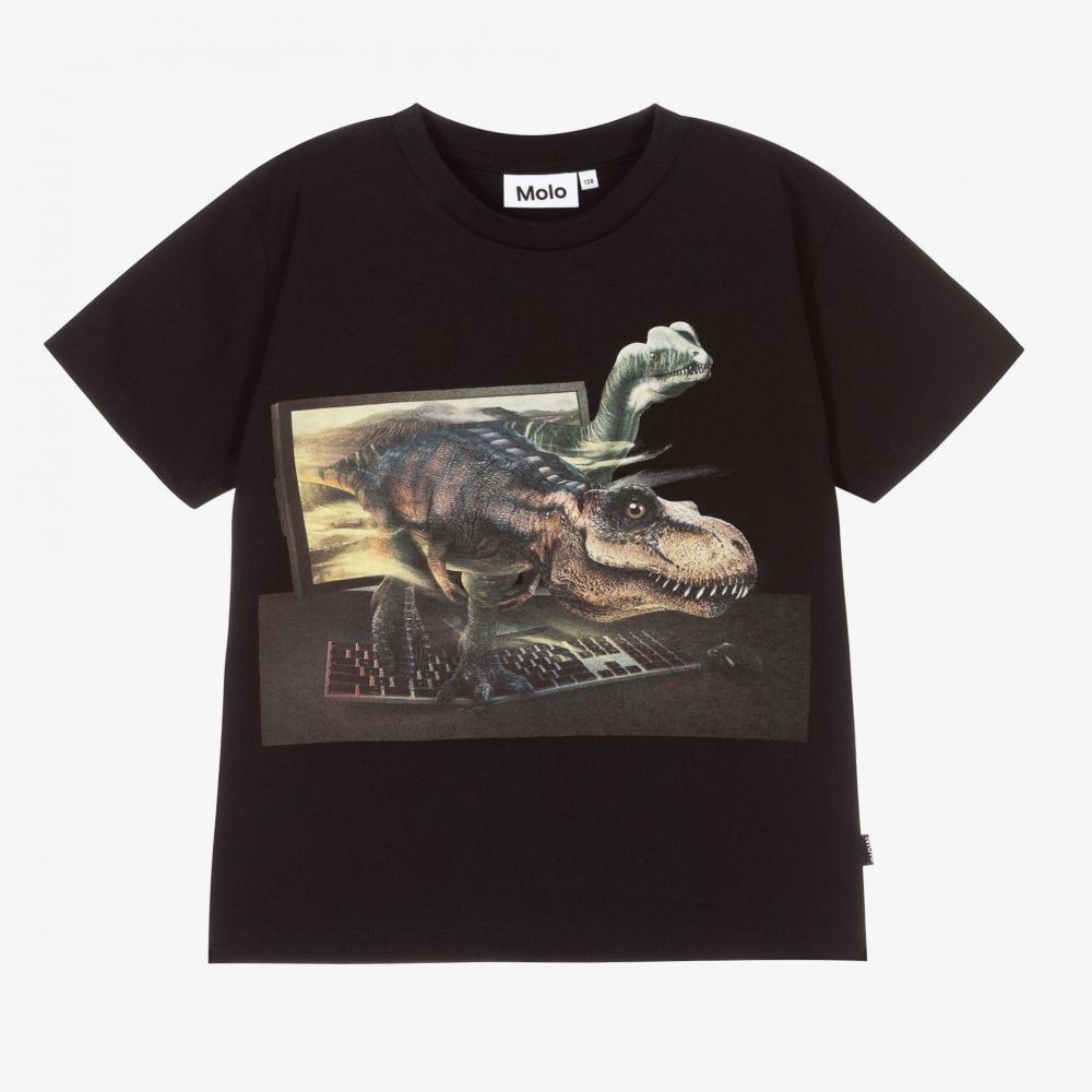 Molo - Schwarzes Baumwoll-T-Shirt (J) | Childrensalon