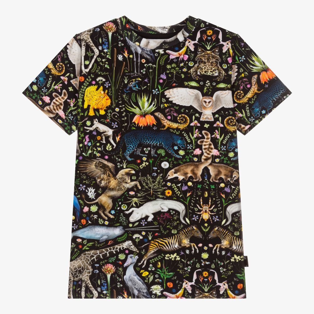 Molo - Schwarzes Baumwoll-T-Shirt (J) | Childrensalon