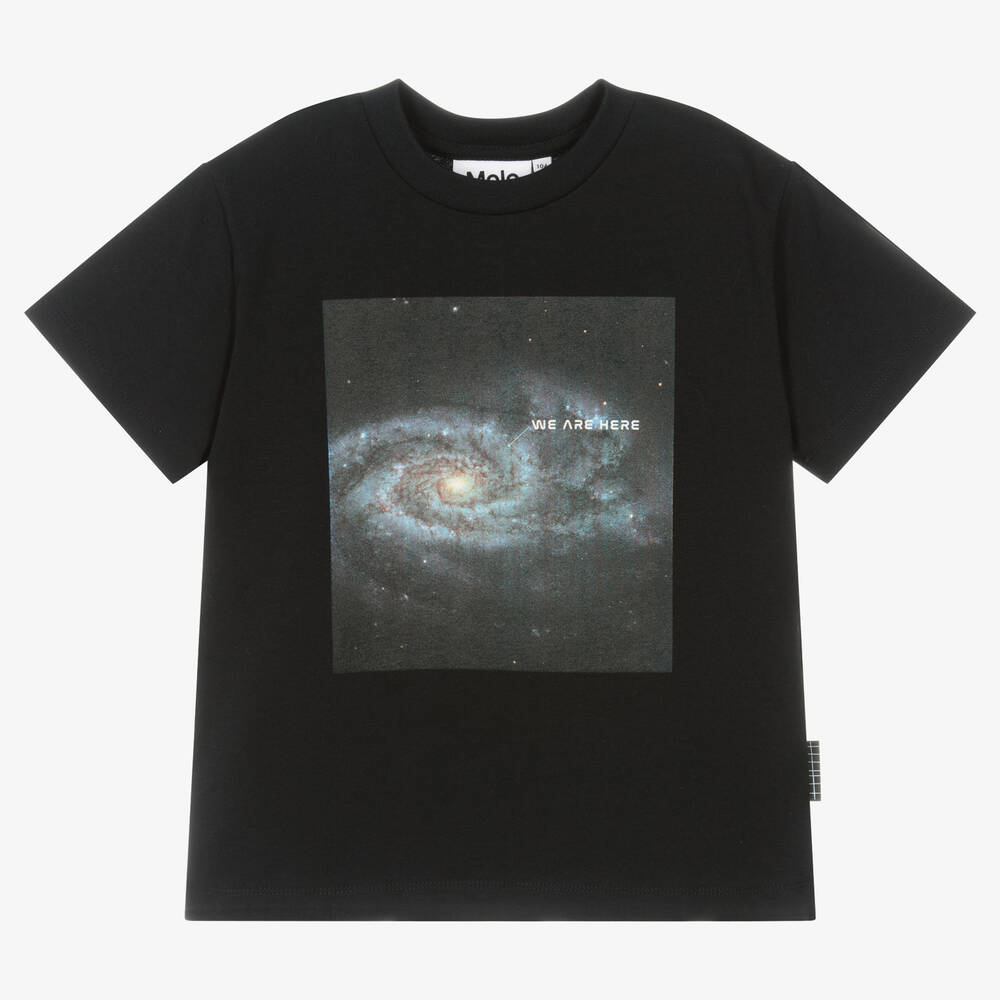 Molo-Boys Black Cotton T-Shirt | Childrensalon Outlet