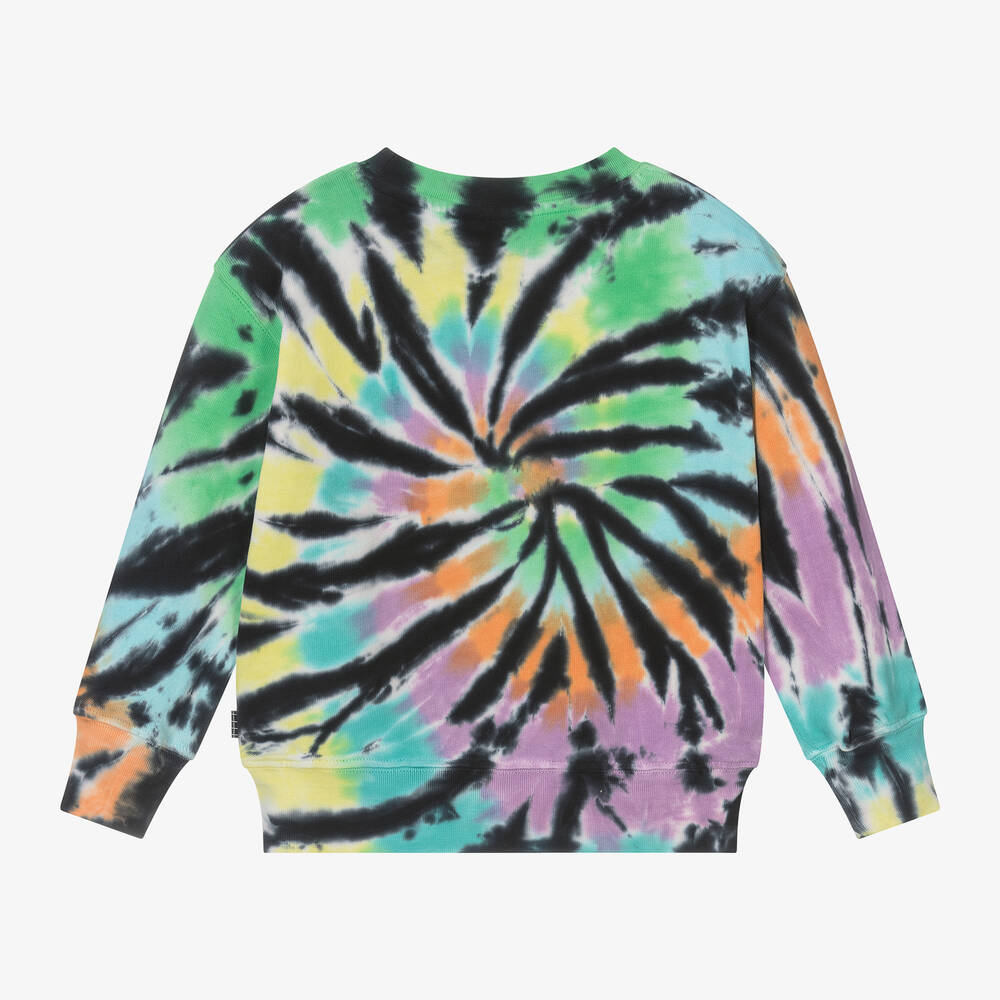 Molo Boys Black Cotton Tie Dye Sweatshirt