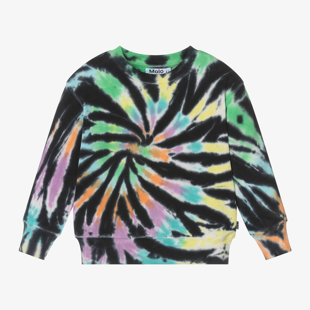 Molo-Boys Black Cotton Tie-Dye Sweatshirt | Childrensalon Outlet