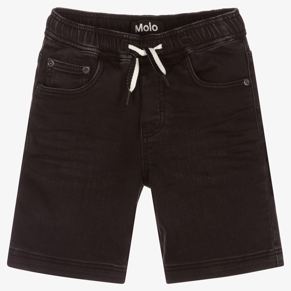 Molo - Boys Black Denim Shorts | Childrensalon