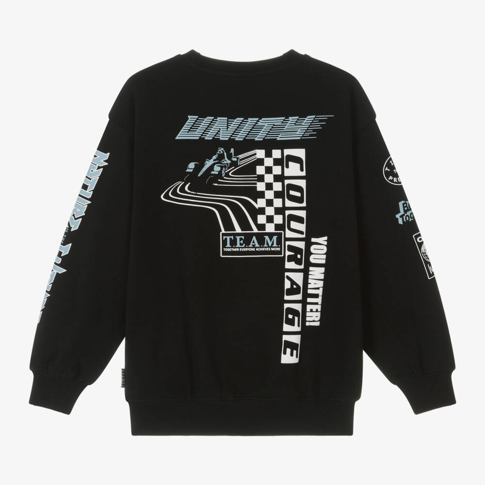 Molo-Boys Black Graphic Cotton Sweatshirt | Childrensalon Outlet