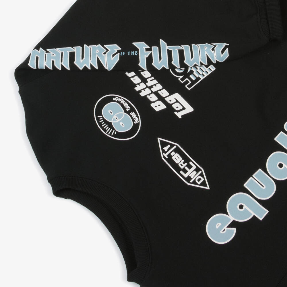 Molo-Boys Black Graphic Cotton Sweatshirt | Childrensalon Outlet