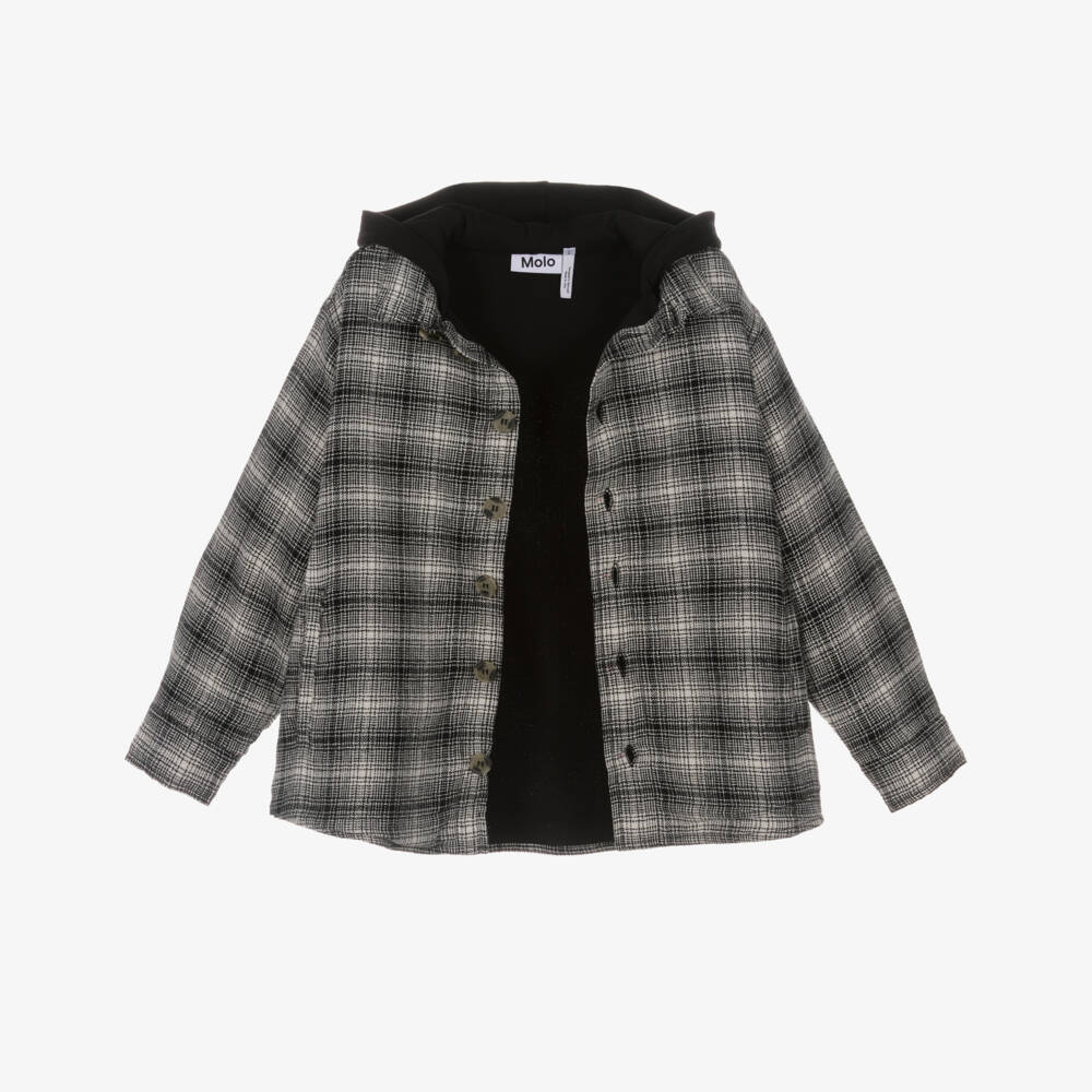 Molo-Клетчатая хлопковая куртка с капюшоном для мальчиков | Childrensalon Outlet