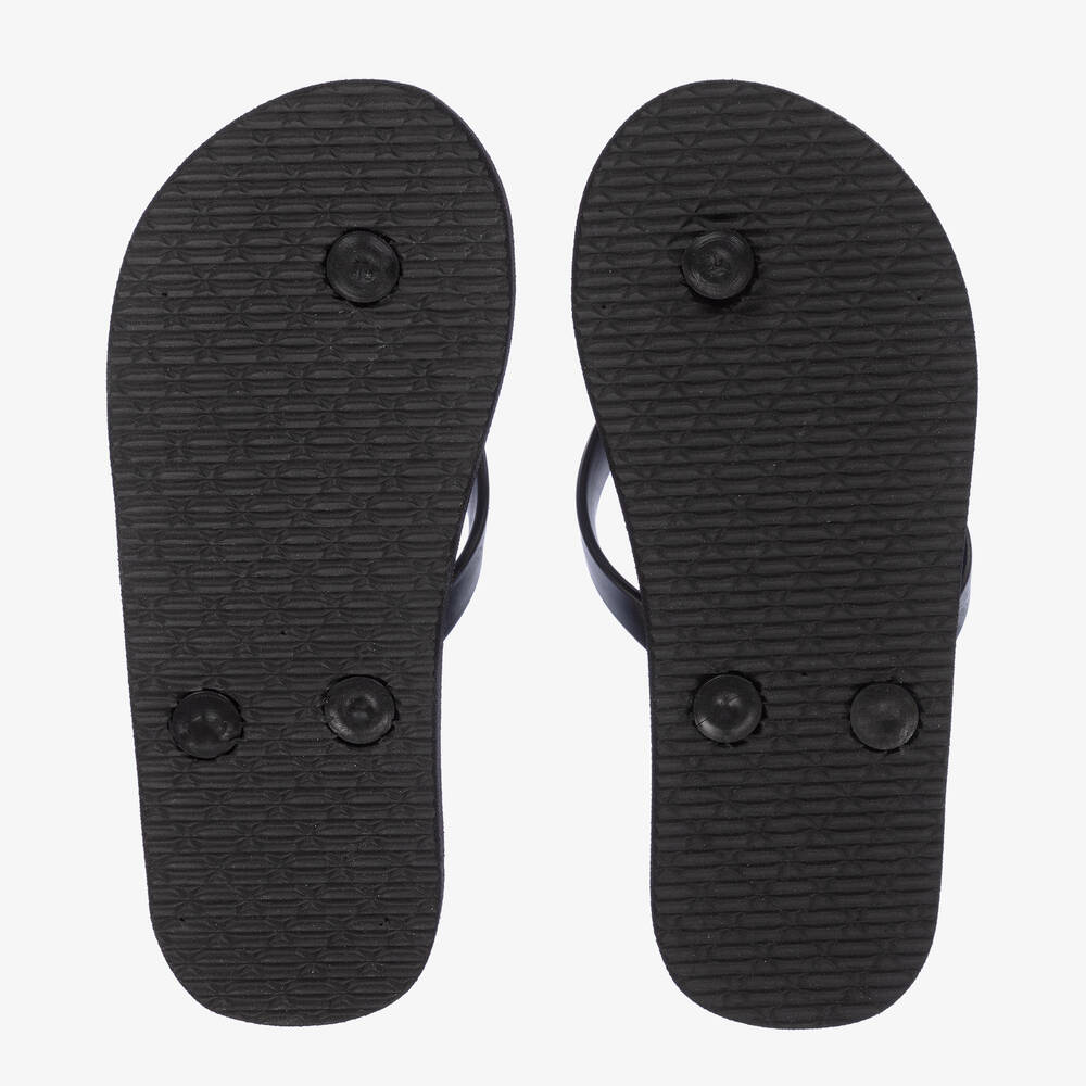 Molo-Boys Black Happy Face Flip Flops | Childrensalon Outlet