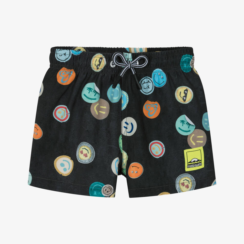 Molo-Boys Black Happy Face Swimwear | Childrensalon Outlet