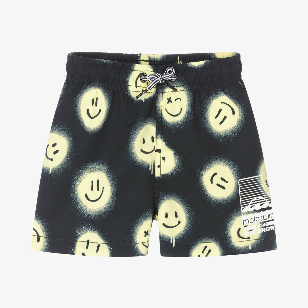 Molo - Черные плавки-шорты со смайлами (UPF50+) | Childrensalon