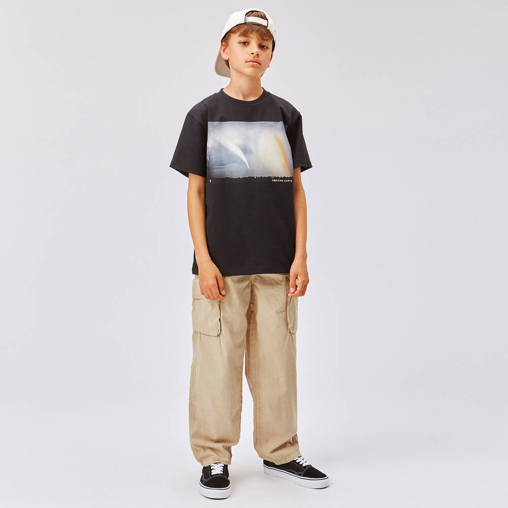 Molo-Черная футболка из органического хлопка | Childrensalon Outlet