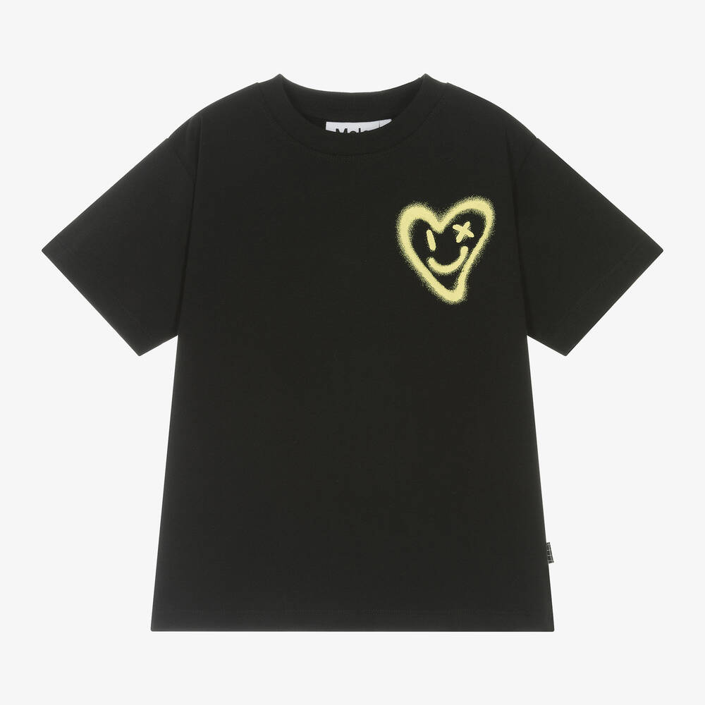 Molo-Boys Black Organic Cotton T-Shirt | Childrensalon Outlet