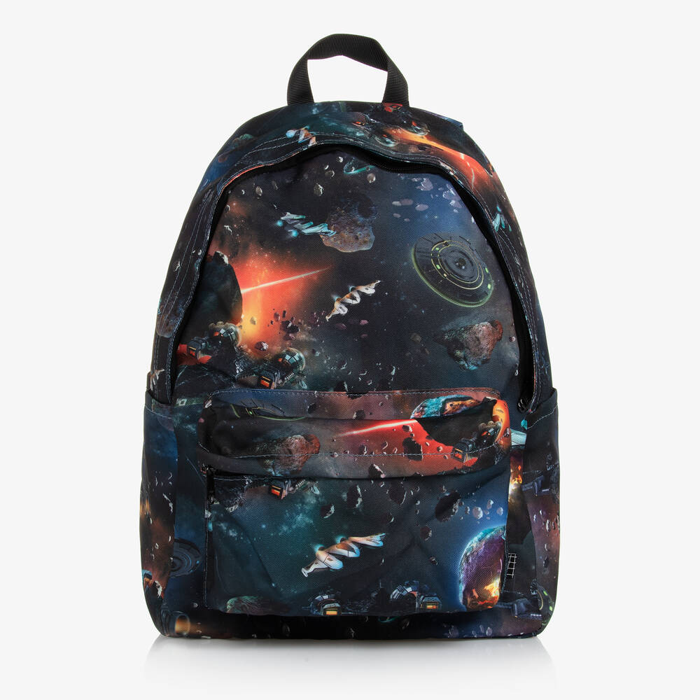 Molo - Boys Black Outer Space Backpack (42cm) | Childrensalon