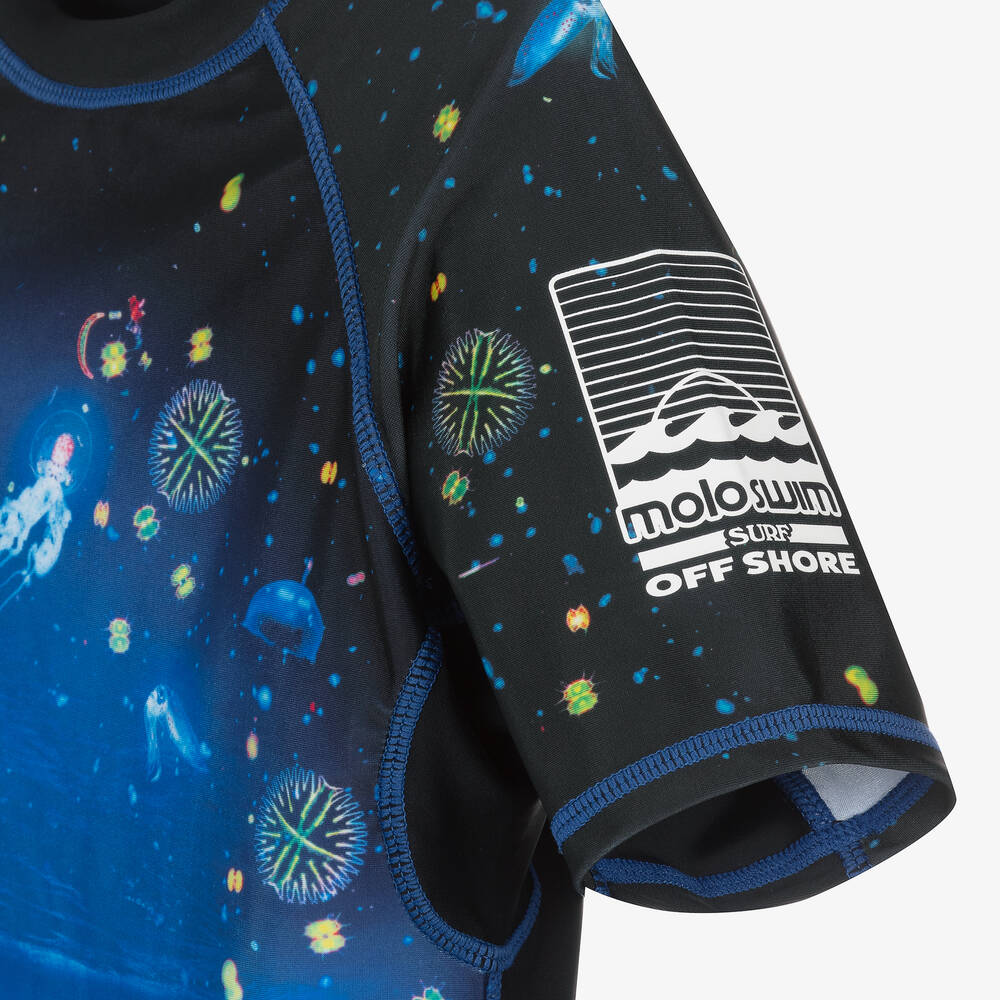 Molo-Boys Black Plankton Swim Top (UPF50+) | Childrensalon Outlet