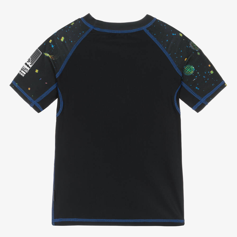 Molo-Boys Black Plankton Swim Top (UPF50+) | Childrensalon Outlet