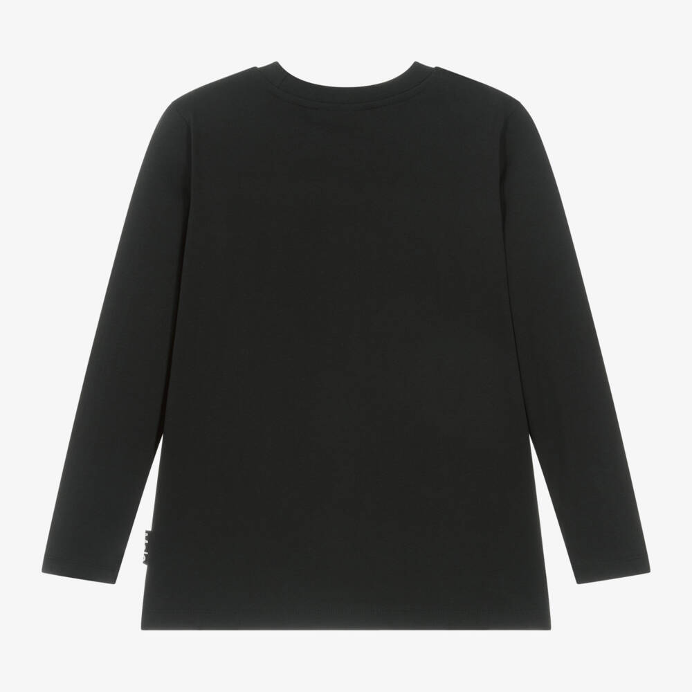 Molo-توب بطبعة روبوت قطن عضوي لون أسود للأولاد | Childrensalon Outlet