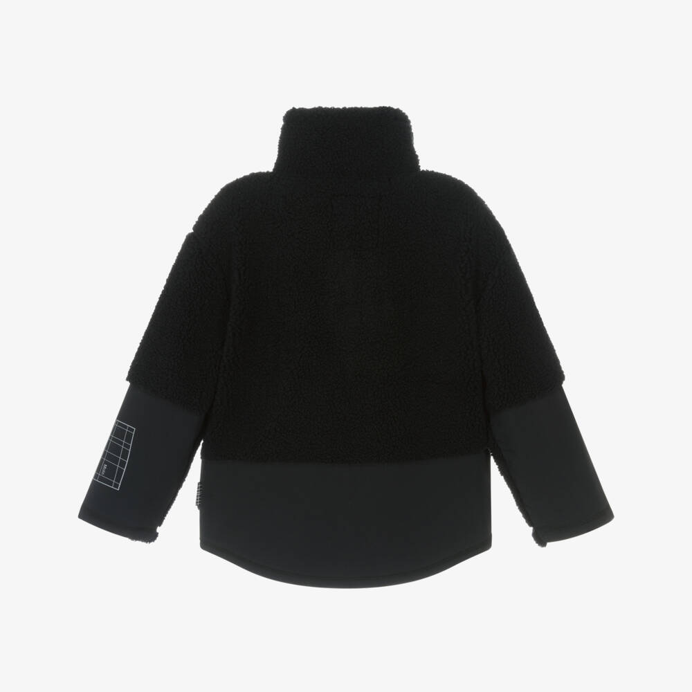 Molo-Boys Black Sherpa Fleece Utility Jacket | Childrensalon Outlet