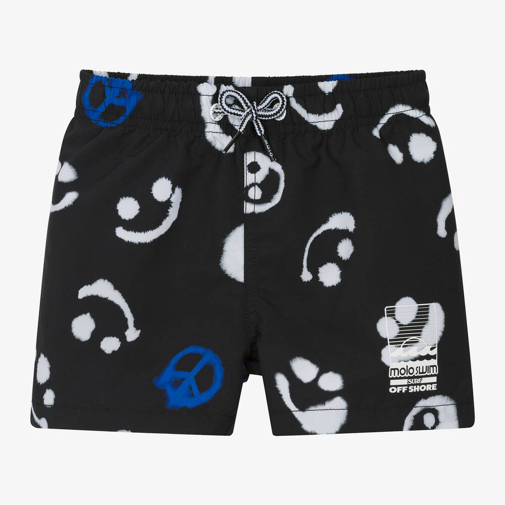 Molo-Boys Black Smile Swim Shorts (UPF50+) | Childrensalon Outlet