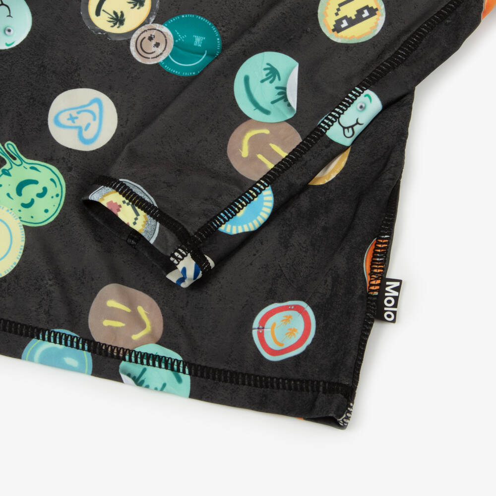 Molo-Boys Black Smiley Sun Protection Top | Childrensalon Outlet