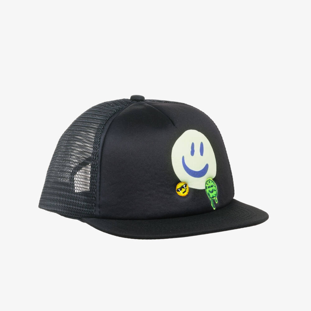 Molo-Boys Black Smiling Face Cap | Childrensalon Outlet