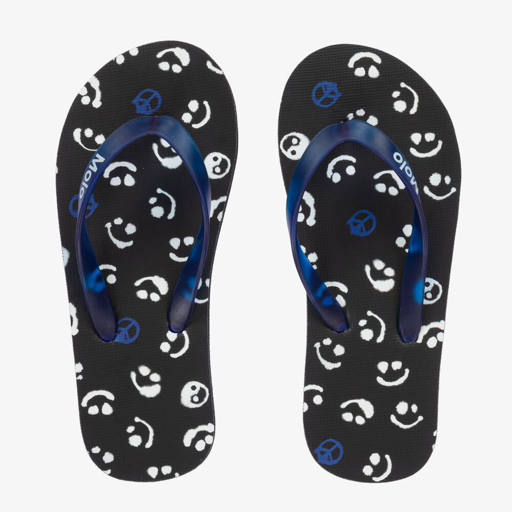Molo-Черные вьетнамки со смайлами для мальчиков | Childrensalon Outlet
