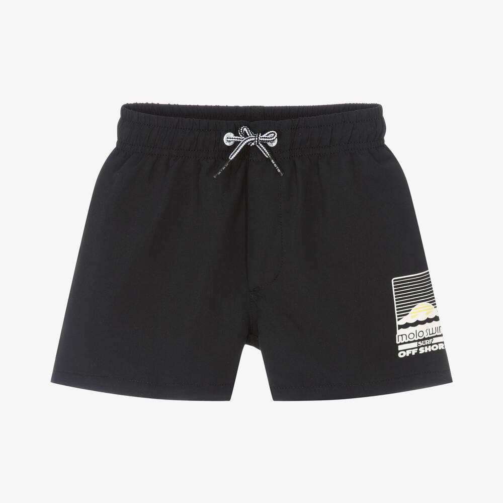 Molo - Boys Black Swim Shorts (UPF50+) | Childrensalon