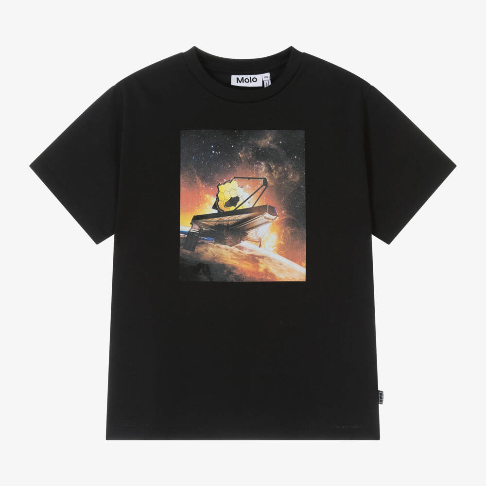 Molo-Boys Black Telescope Cotton Tee | Childrensalon Outlet