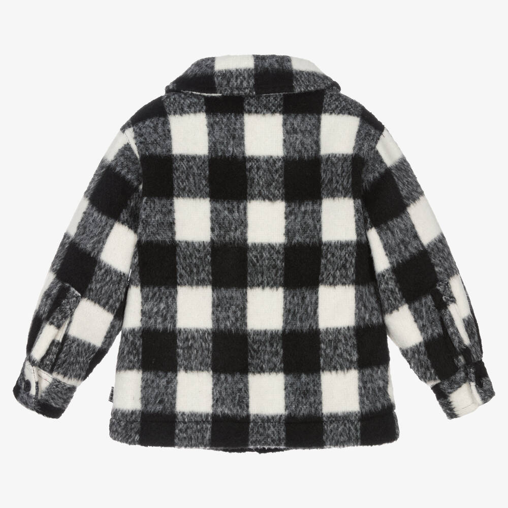 Molo-Boys Black & White Wool Check Jacket | Childrensalon Outlet