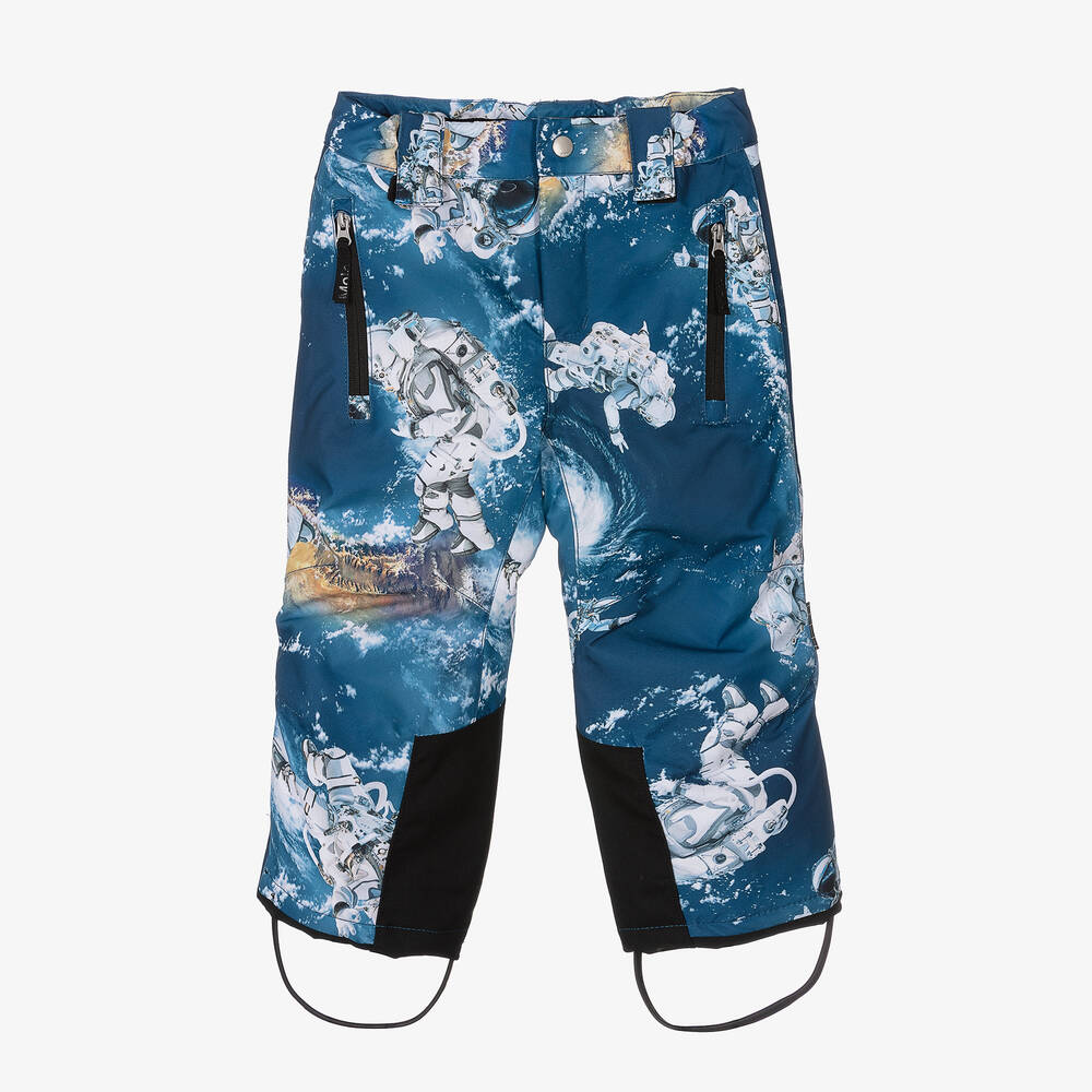 Molo - Boys Blue Astronauts Ski Trousers | Childrensalon