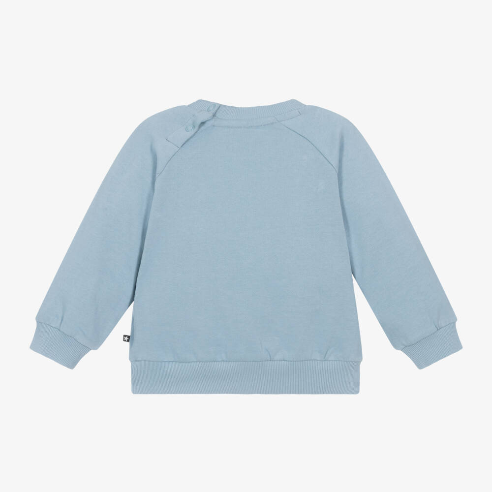 Molo-Boys Blue Bear Cotton Jumper | Childrensalon Outlet