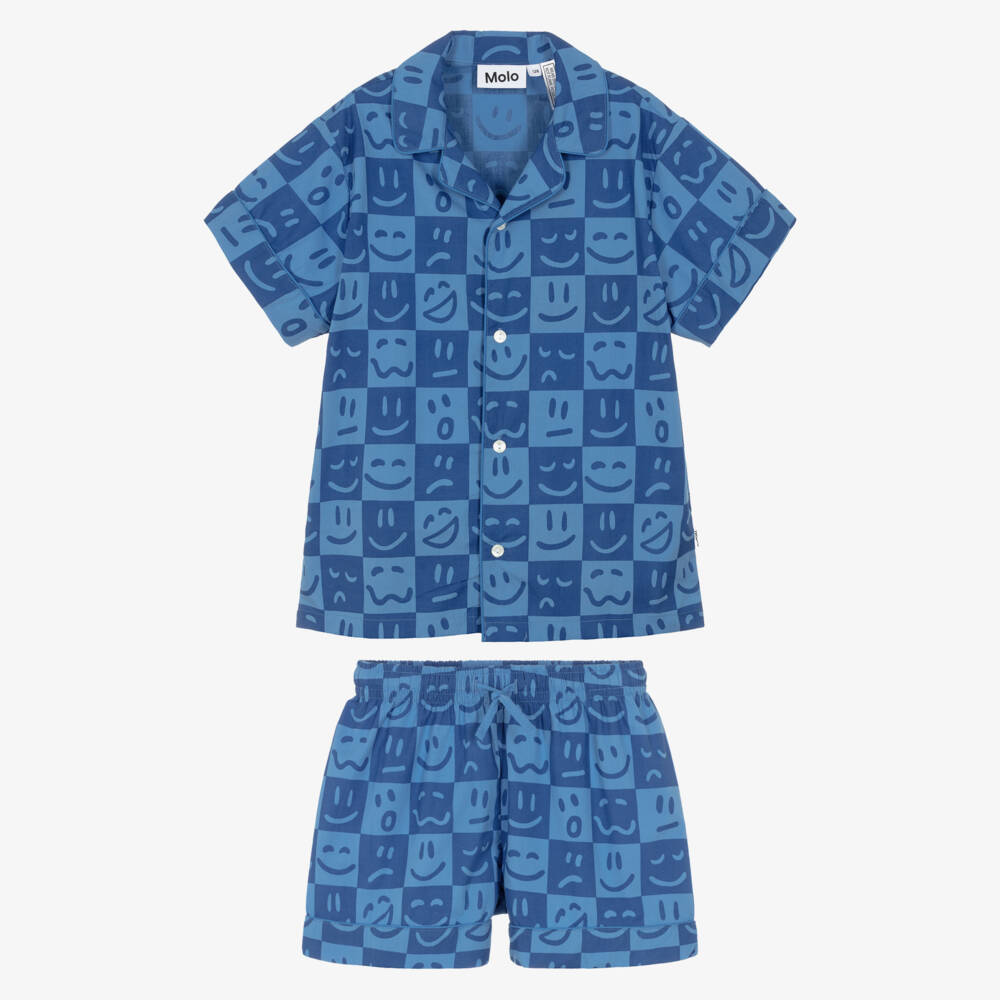 Molo-Синие пижамы Aop Smiles для мальчиков | Childrensalon Outlet