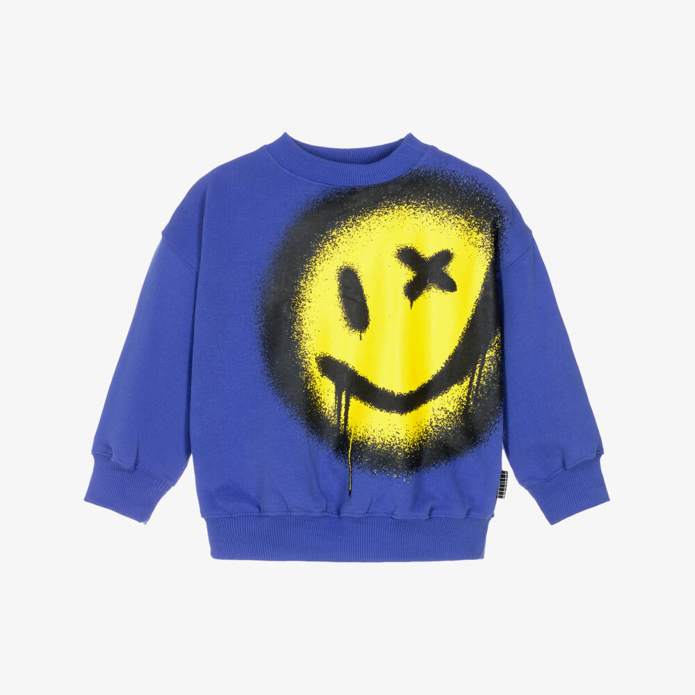 Molo-Синий хлопковый свитшот с улыбкой для мальчиков | Childrensalon Outlet