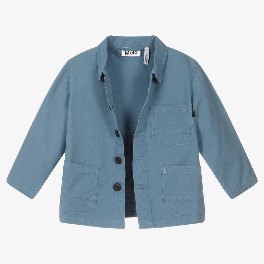 Molo-Boys Blue Cotton Jacket | Childrensalon Outlet