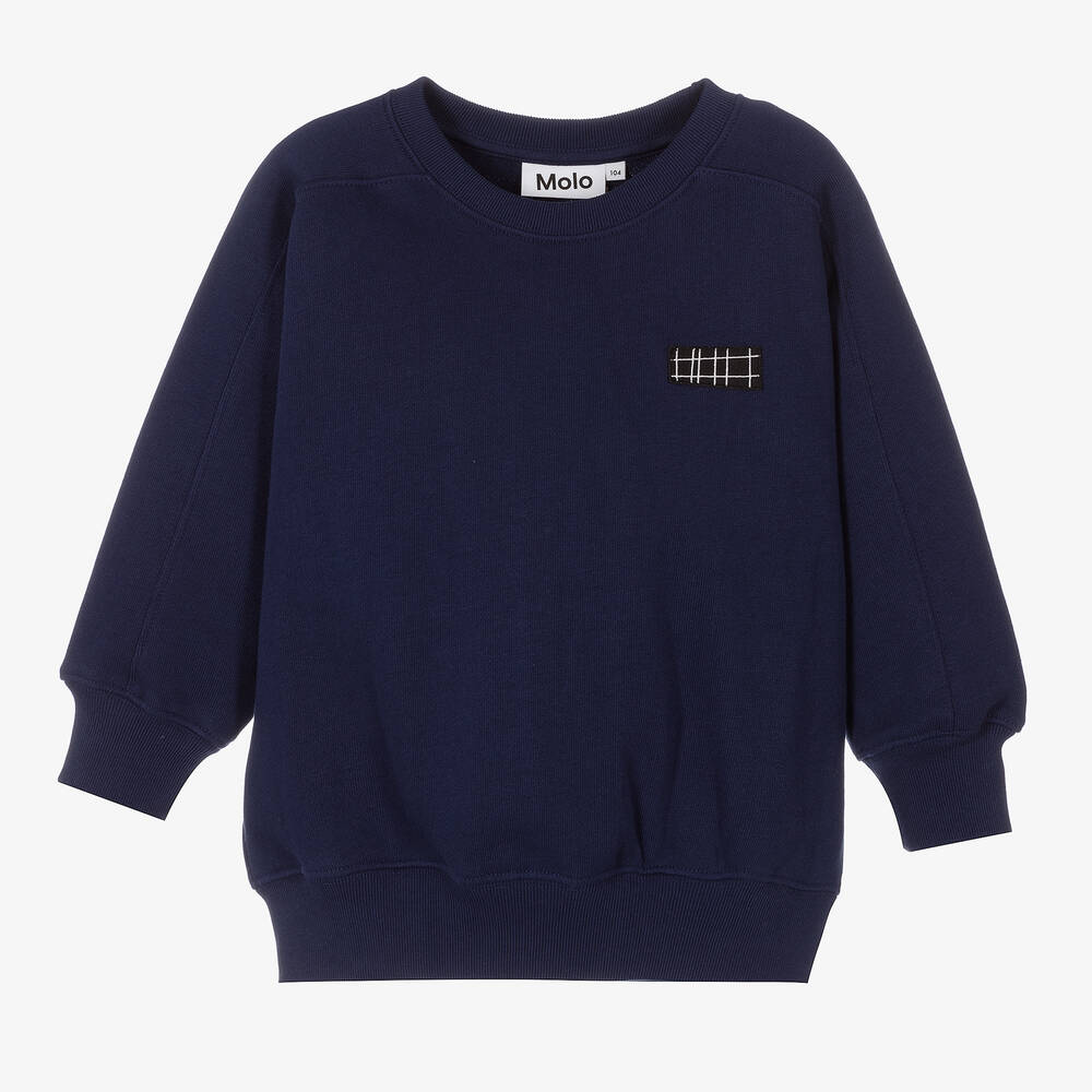 Molo - Boys Blue Cotton Sweatshirt | Childrensalon